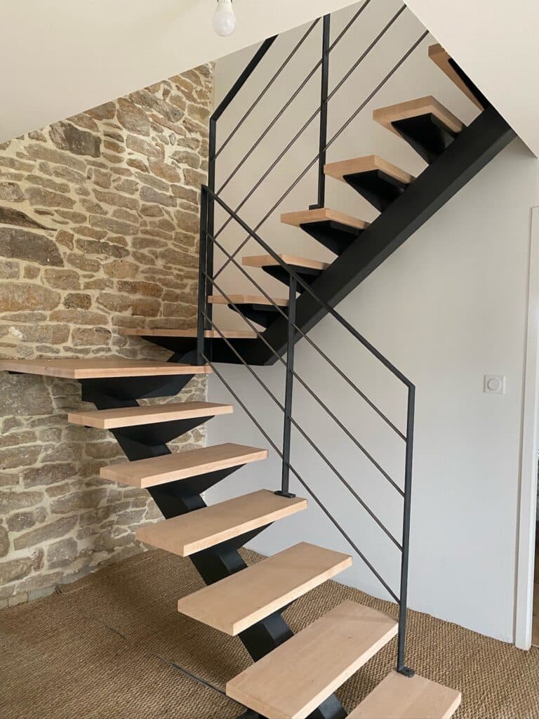 golfe metal escalier 1/4 tournant bois metal grand champs