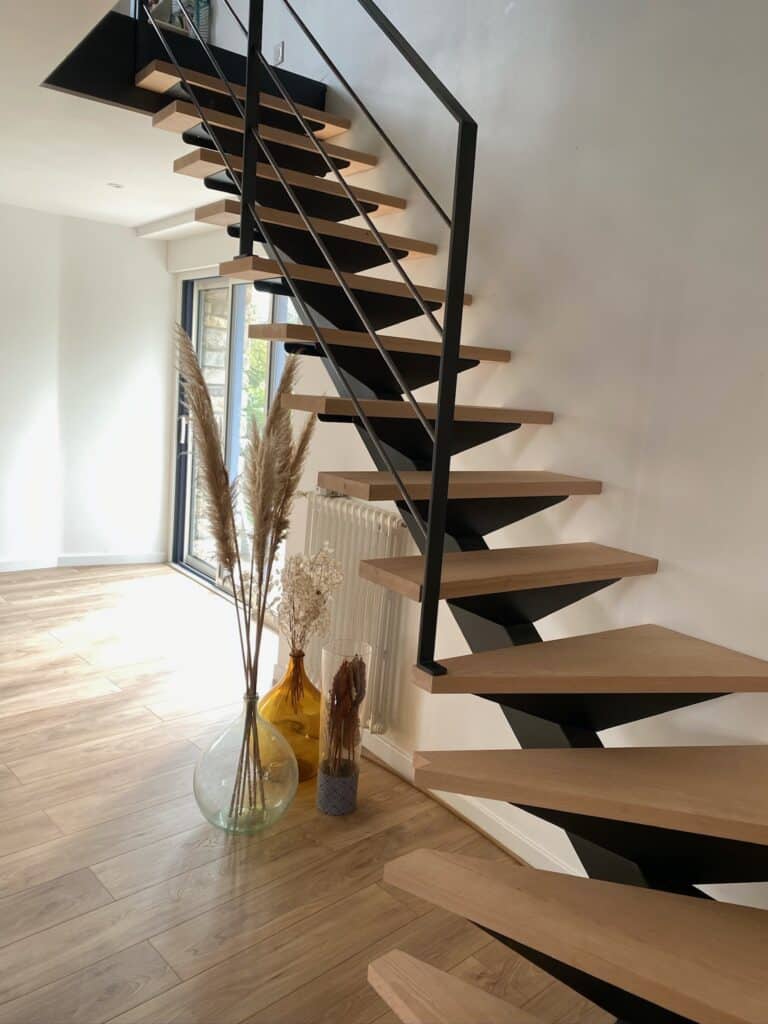 golfe metal escalier 1/4 tournant bois metal design grand champs